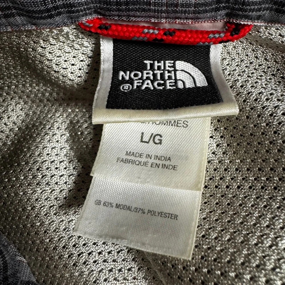The North Face Mens Large Grey‎ Plaid Short Sleeve Button Up Hiking Shirt L/G